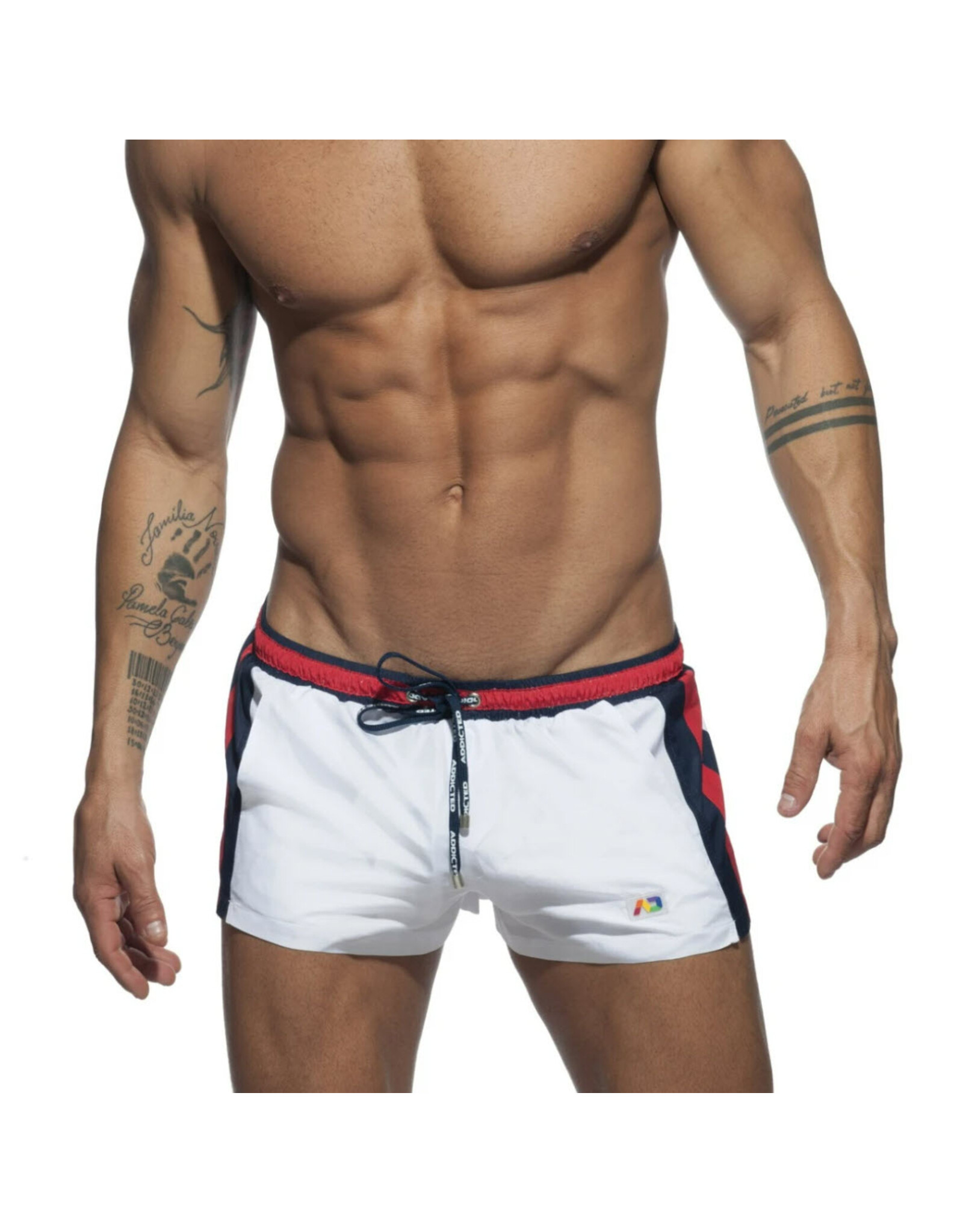 Addicted ADDICTED Stripes Basic Swim Short white