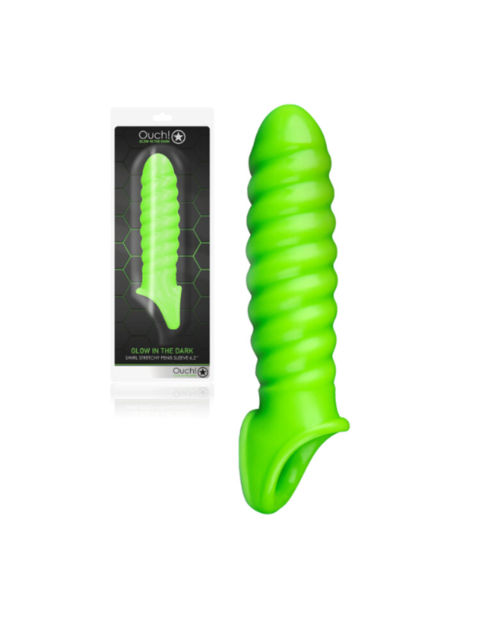 ouch! OUCH! Glow in the Dark - Swirl Stretchy Penis Sleeve