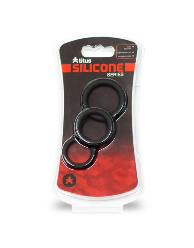 titus Cockring 3-Pack Schwarz titus Silicone Series