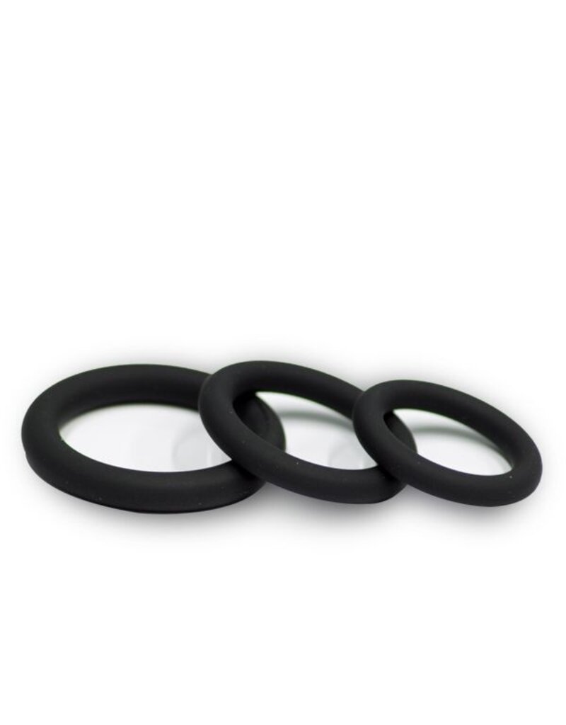 titus Coffret de 3 Cockrings Noirs de la Série Silicone Titus