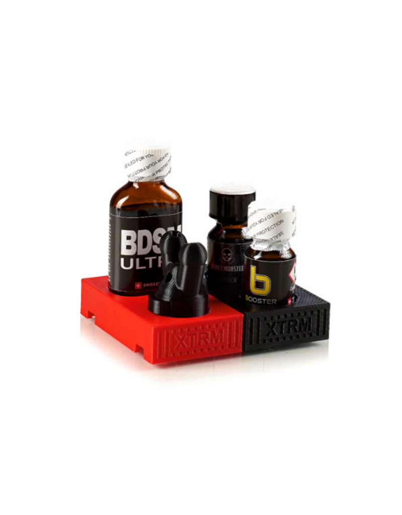 XTRM Poppers Rangement-Dépôt pour 4 bouteilles noir-rouge