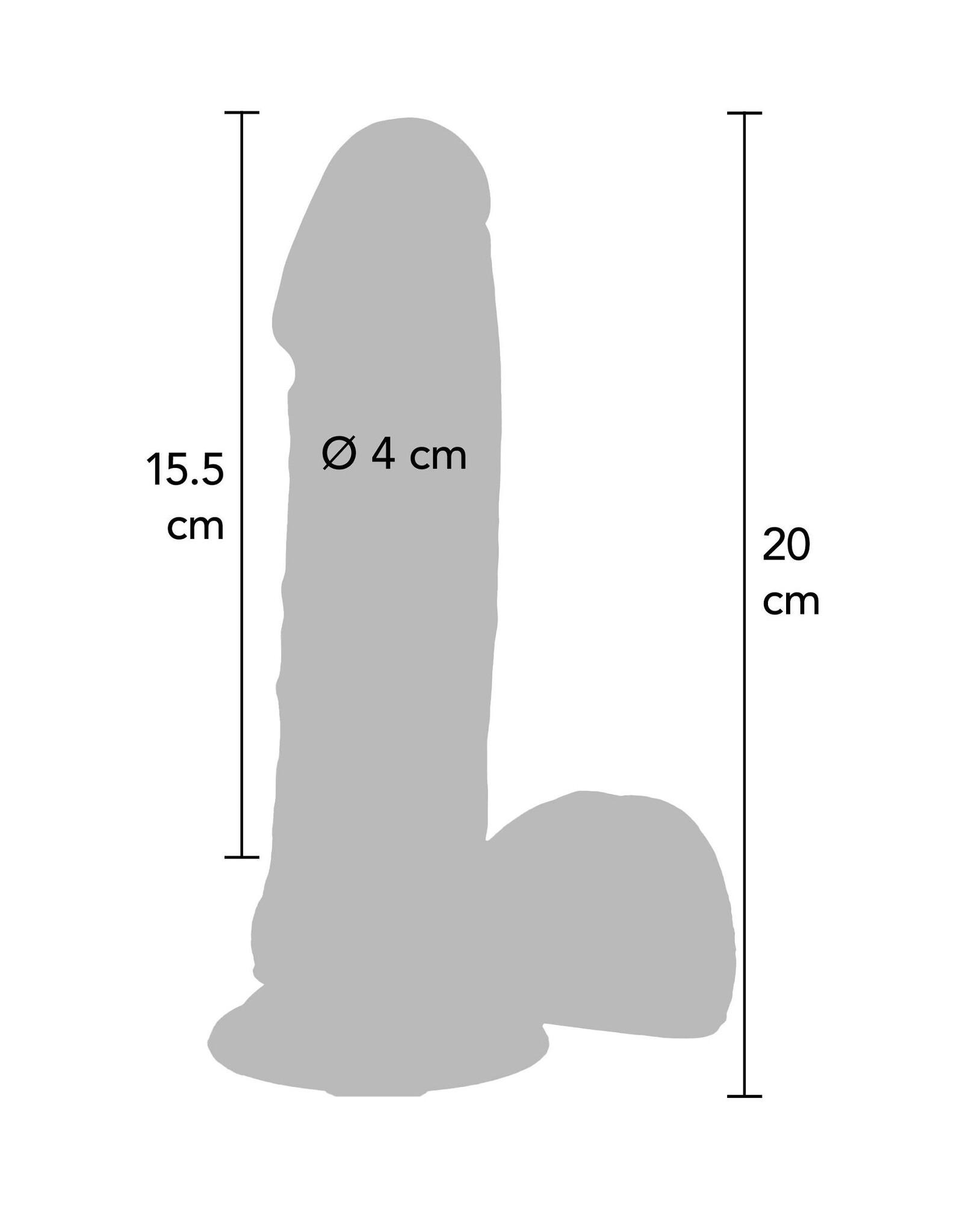Silikon-Dildo mit Hoden – 20 cm Realistischer Genuss