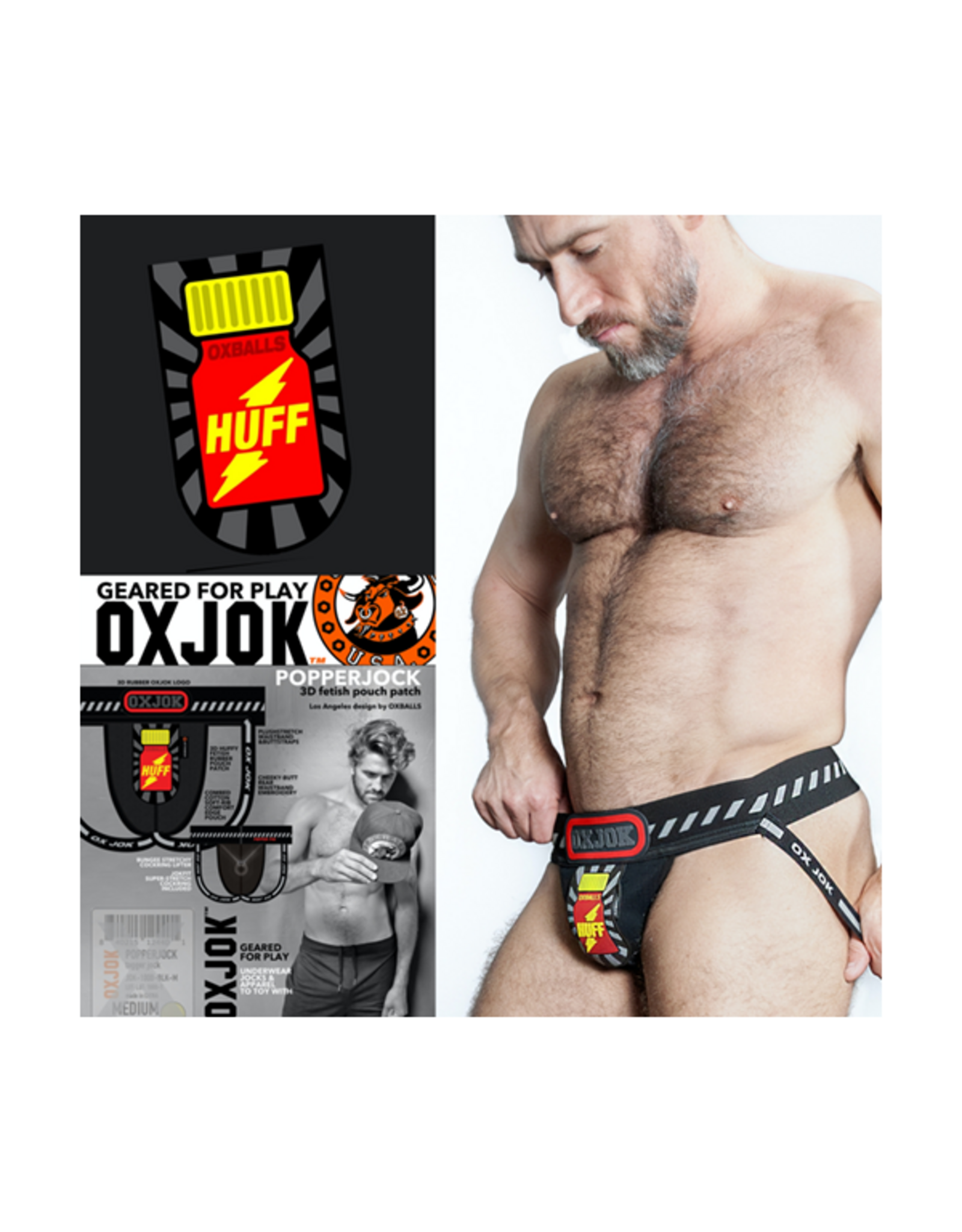 OXJOK OXJOK POPPERJOCK 3D Rubber Huffer Jock Black