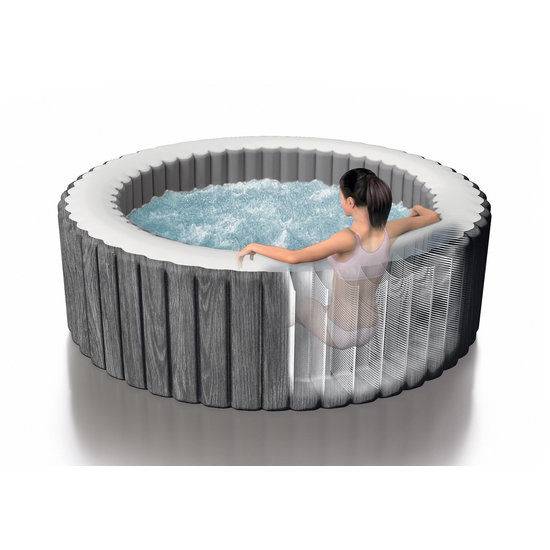 Intex PureSpa Greywood Deluxe Bubble Therapy + HWS - 6 personen