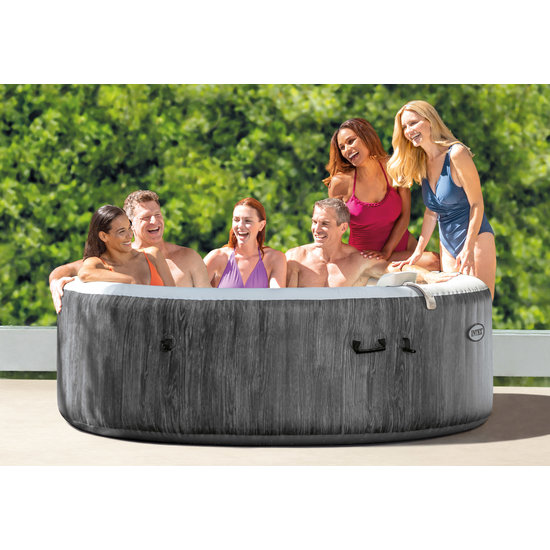 Intex PureSpa Greywood Deluxe Bubble Therapy + HWS - 6 personen