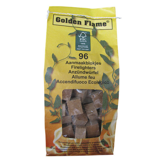 Golden Flame aanmaakblokjes  FSC bruin (96 stuks)