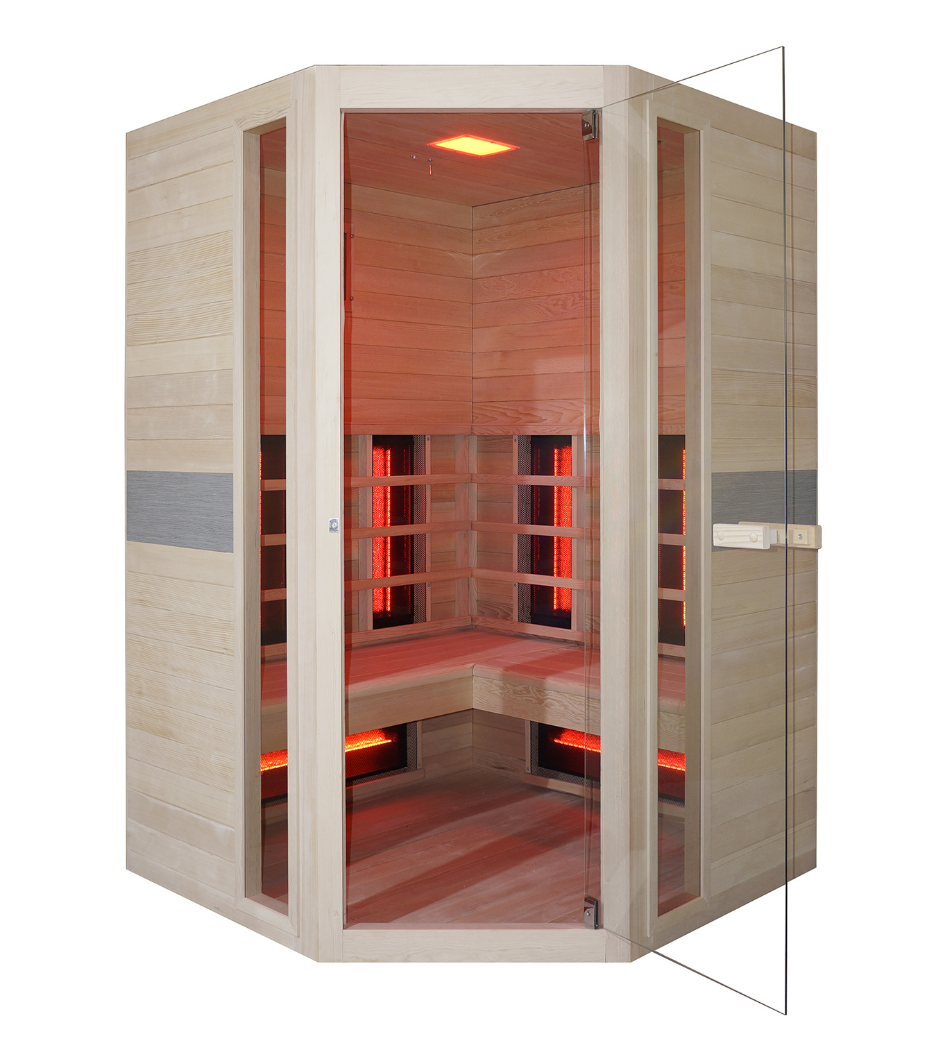 agitatie elkaar Altijd Interline 2 persoons infrarood sauna hoekmodel kopen? | Zwembadstore.com