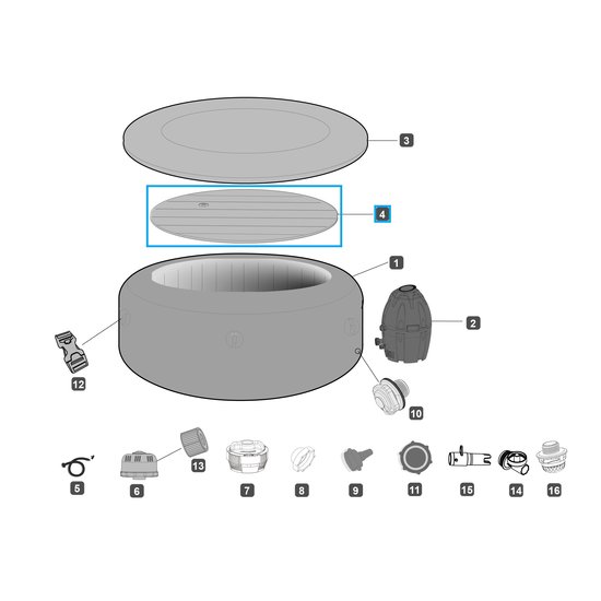 Lay-Z-Spa opblaasbaar deksel rond 4-persoons
