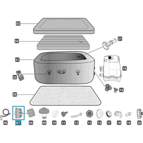 Lay-Z-Spa spa filterhuis met schroef
