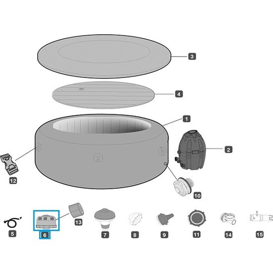 Lay-Z-Spa spa filterhuis met schroef