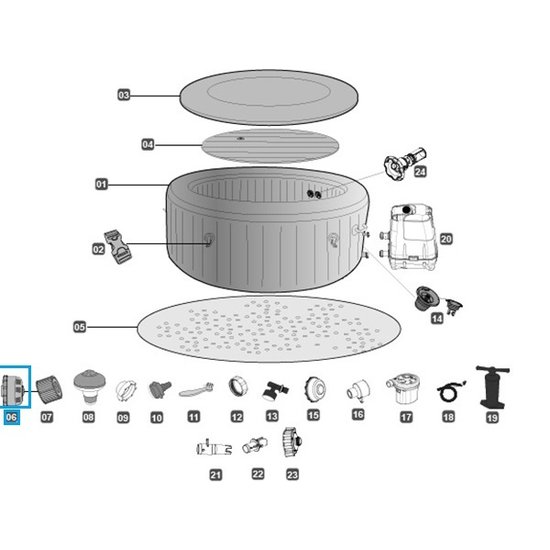 Lay-Z-Spa spa filterhuis met schroef