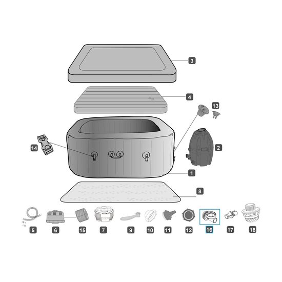 Lay-Z-Spa T-stuk leegloopverbinding