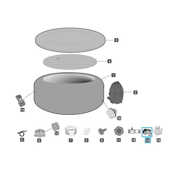 Lay-Z-Spa T-stuk leegloopverbinding