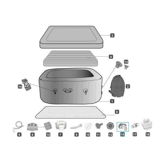 Lay-Z-Spa T-stuk leegloopverbinding