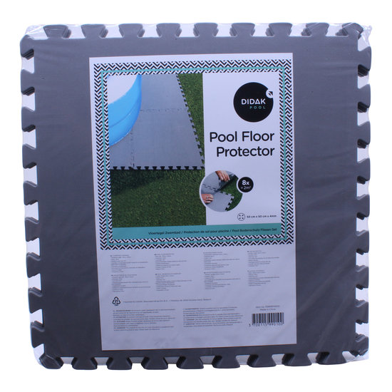 Didak Pool beschermingstegels 50x50x0.4 cm grijs (8 stuks)
