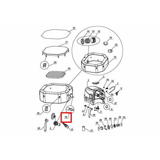 Intex stop voor waterafvoer