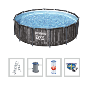 Steel Pro Max Frame Pool Houtlook 427x107 cm + filterpomp