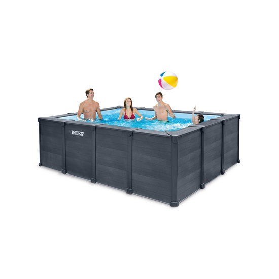 Intex Graphite Panel Pool rechthoekig 400x300x124 cm