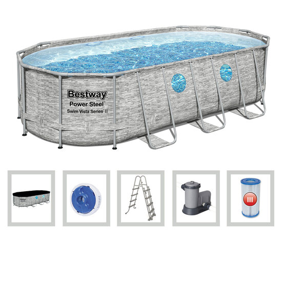 Bestway Power Steel steenlook 549x274x122 cm + filterpomp