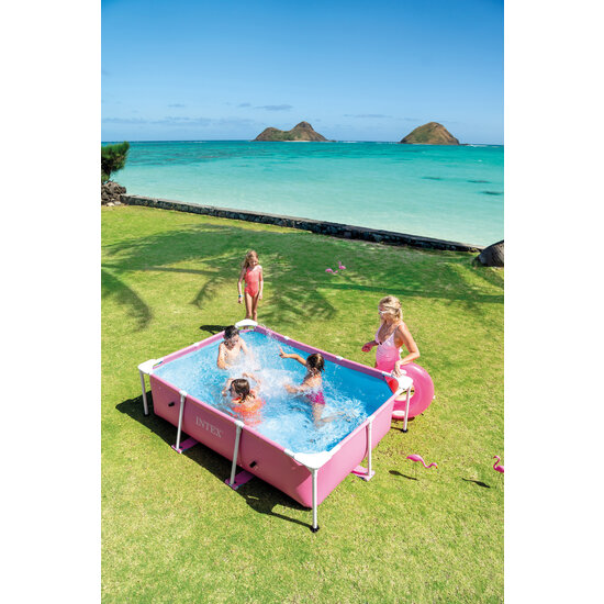 Intex Metal framepool 220x150x60 cm Roze
