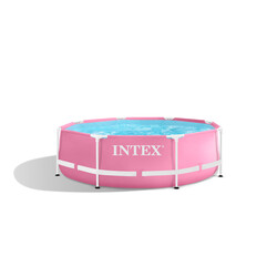 Metal framepool 244x76 cm Roze + filterpomp