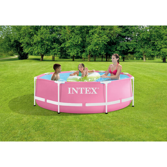 Intex Metal framepool 244x76 cm Roze