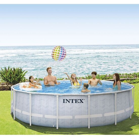 Intex Chevron Prism Frame Pool 488x122 cm + filterpomp en acc