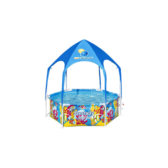 Bestway  frame pool 183x51 met schaduwdak en sproeier