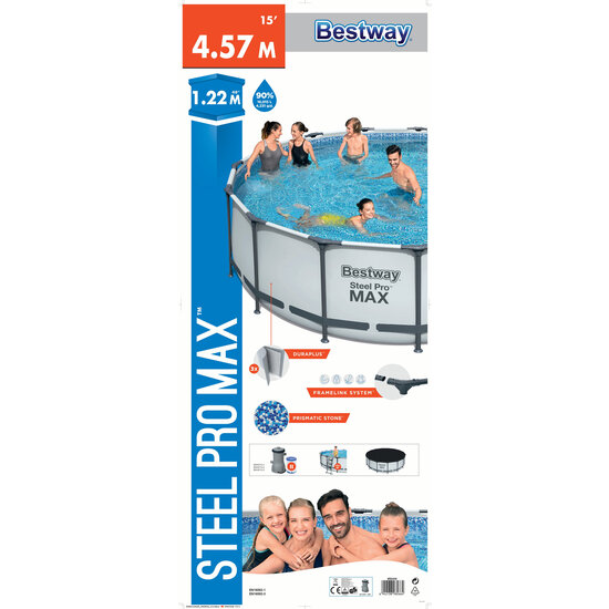 Bestway Steel Pro Max Frame Pool 457x122 cm + filterpomp | 2eKans