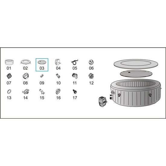 Lay-Z-Spa opblaasbaar deksel voor Grenada