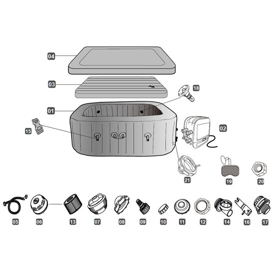 Lay-Z-Spa opblaasbaar deksel voor San Francisco HydroJet Pro SPA