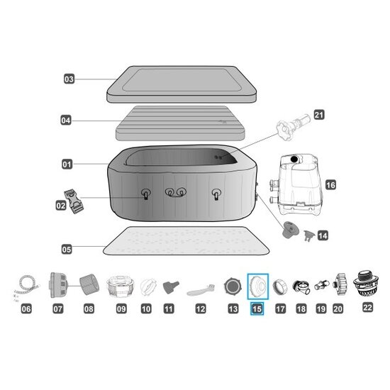 Lay-Z-Spa dop voor water jet inlaat