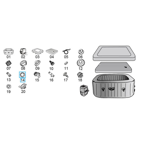Lay-Z-Spa aftapplug stop voor Hydrojet en Lazy Z Spa