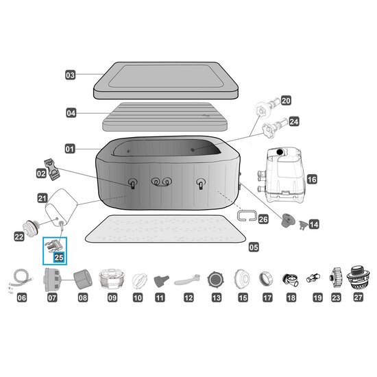 Lay-Z-Spa gesp (mannelijk deel bevestiging) voor afdekzeil
