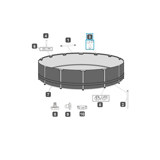 Bestway kunststof t-stuk Steel Pro Max 366x100 cm