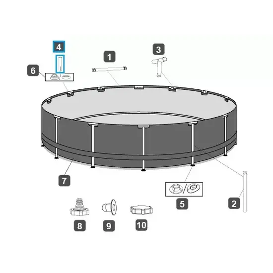 Bestway Pin voor Steel Pro Frame Pool 305x366 cm