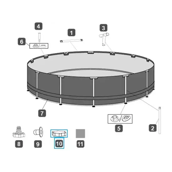 Bestway afsluitdop waterafvoer grijs