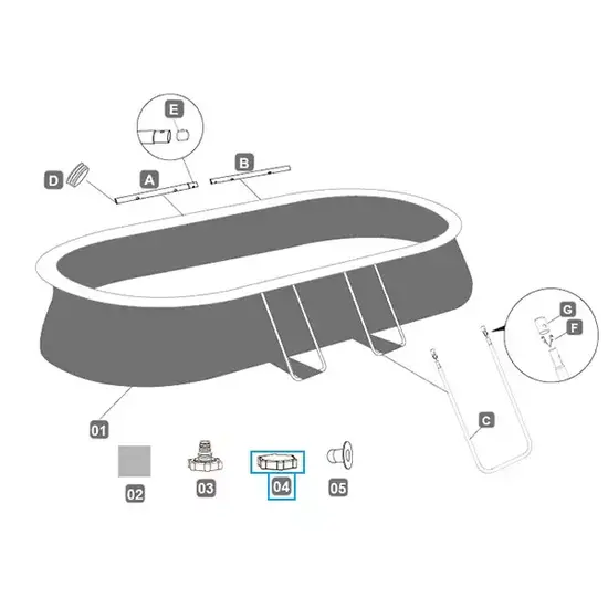 Bestway afsluitdop waterafvoer grijs
