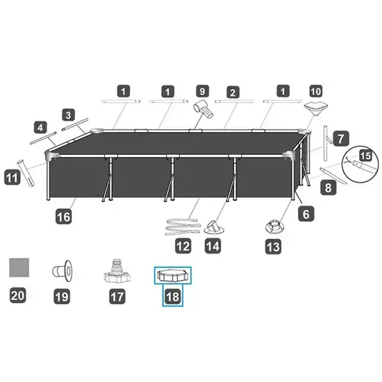 Bestway afsluitdop waterafvoer grijs