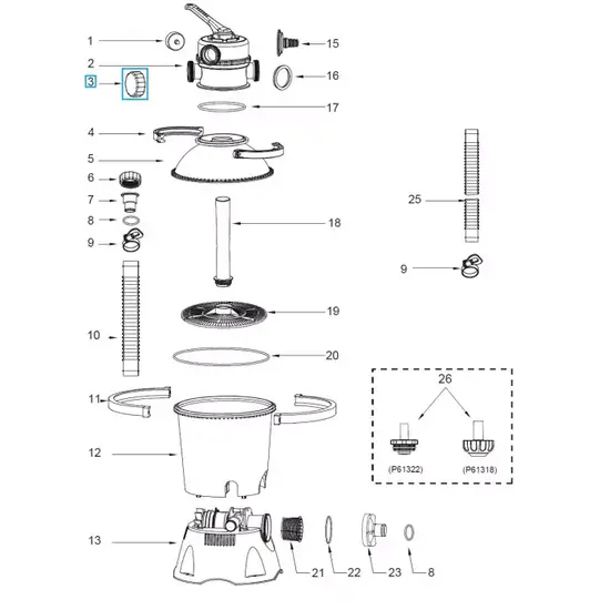 Bestway Aftapkraandop (oranje) voor Flowclear zandfiltersystemen