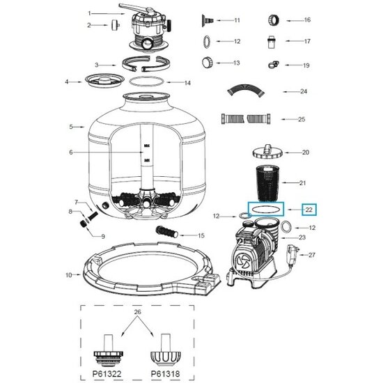 Bestway O-ring  voor Flowclear pompunit