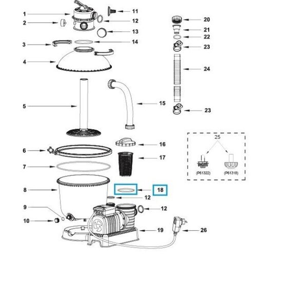 Bestway O-ring  voor Flowclear pompunit