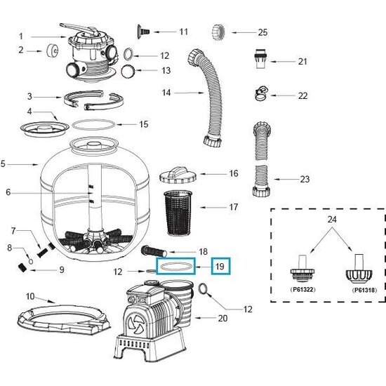 Bestway O-ring  voor Flowclear pompunit