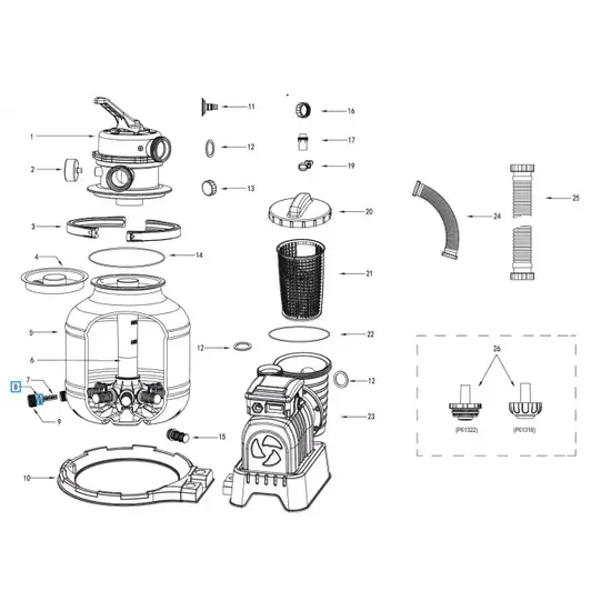 Bestway O-ring (slang aansluiting) Flowclear zandfilter