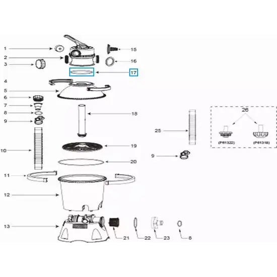 Bestway O-ring (bovenafdichting) voor Flowclear zandfilters