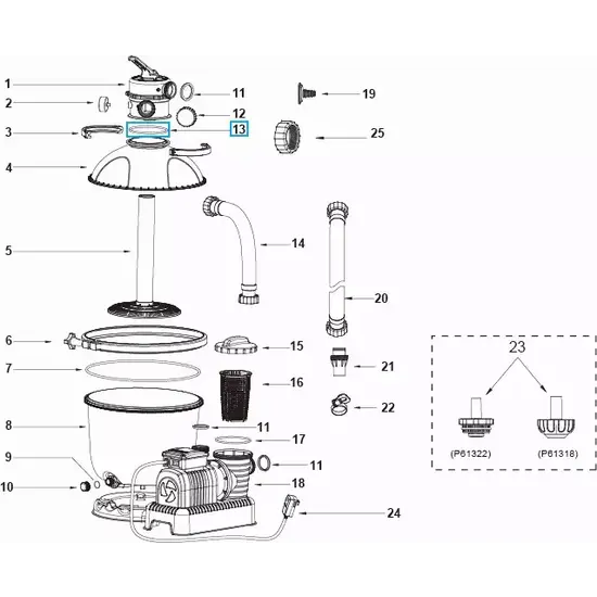 Bestway O-ring (bovenafdichting) voor Flowclear zandfilters