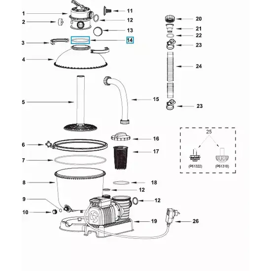 Bestway O-ring (bovenafdichting) voor Flowclear zandfilters