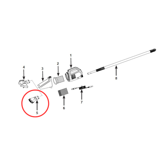 Intex platte stofzuigerkop voor ZR100 elektrische stofzuiger