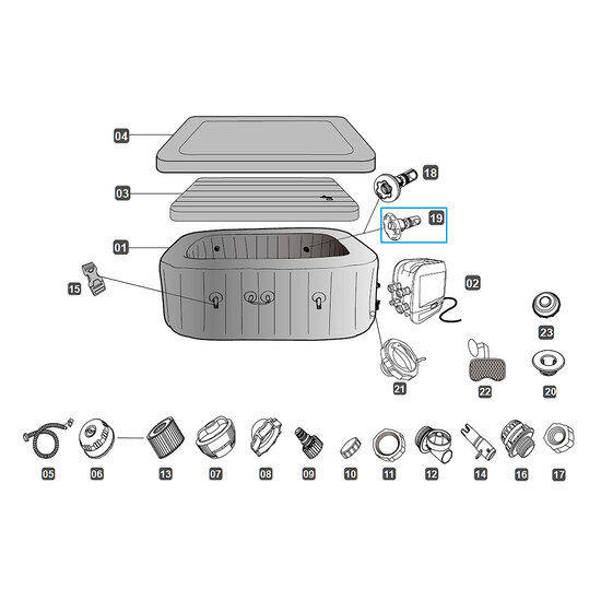 Lay-Z-Spa Mondstuk voor Lay-Z-Spa San Francisco HydroJet Pro™ Whirlpool (2023)