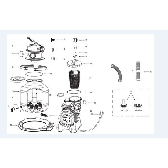 Bestway Bestway pompdeksel afdichtring voor Flowclear zandfilter